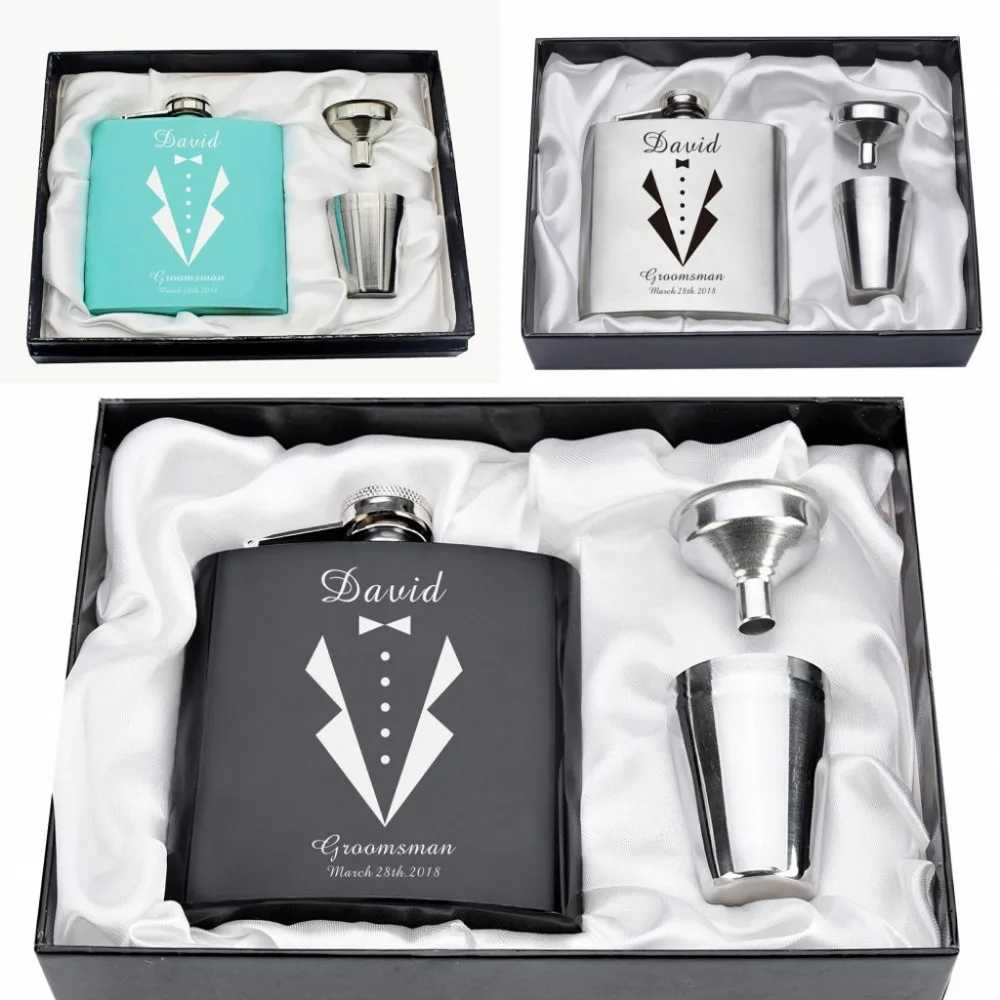 Набор колб с гравировкой из нержавеющей стали 6 унций набор воронок для жениха