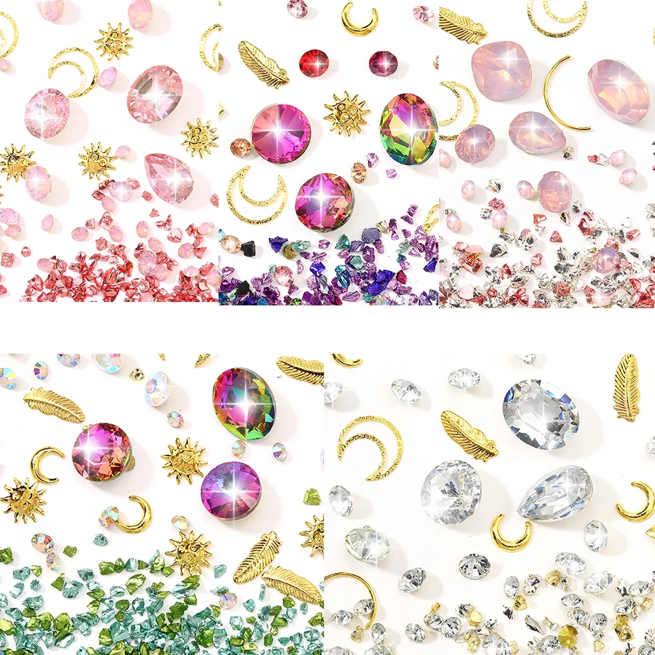 Современные украшения для ногтей цветные акриловые хрустальные стразы маникюра