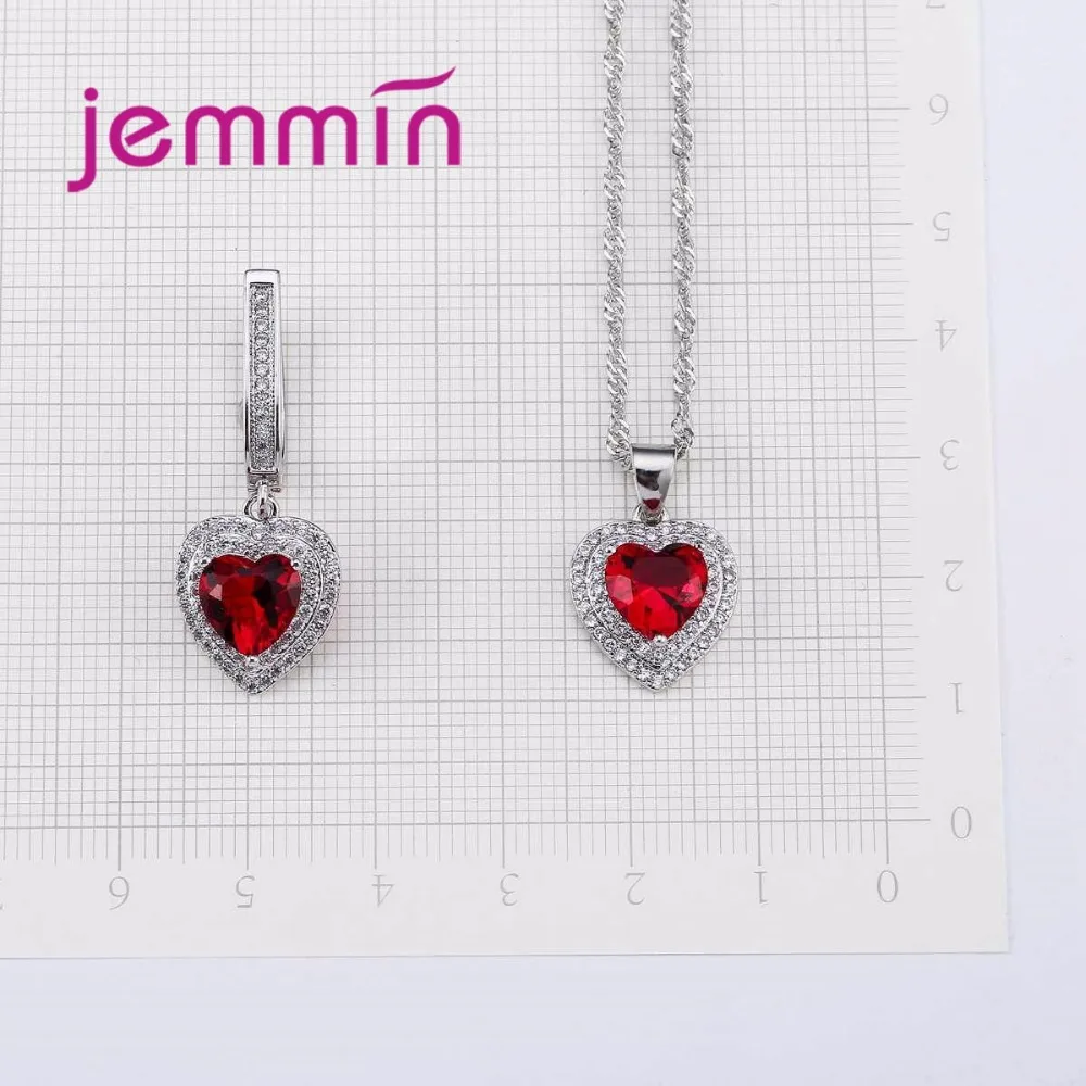 Комплект свадебных украшений из серебра 925 пробы колье сережки и с рубином|jewelry