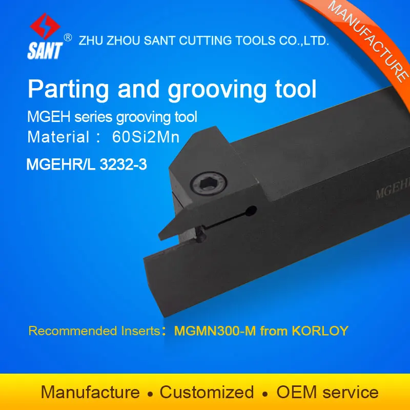 

CNC lathe parting and grooving tool holder cut off tools MGEHL3232-3/MGEHR3232-3 with slotting inserts MGMN300-M from Zhuzhou
