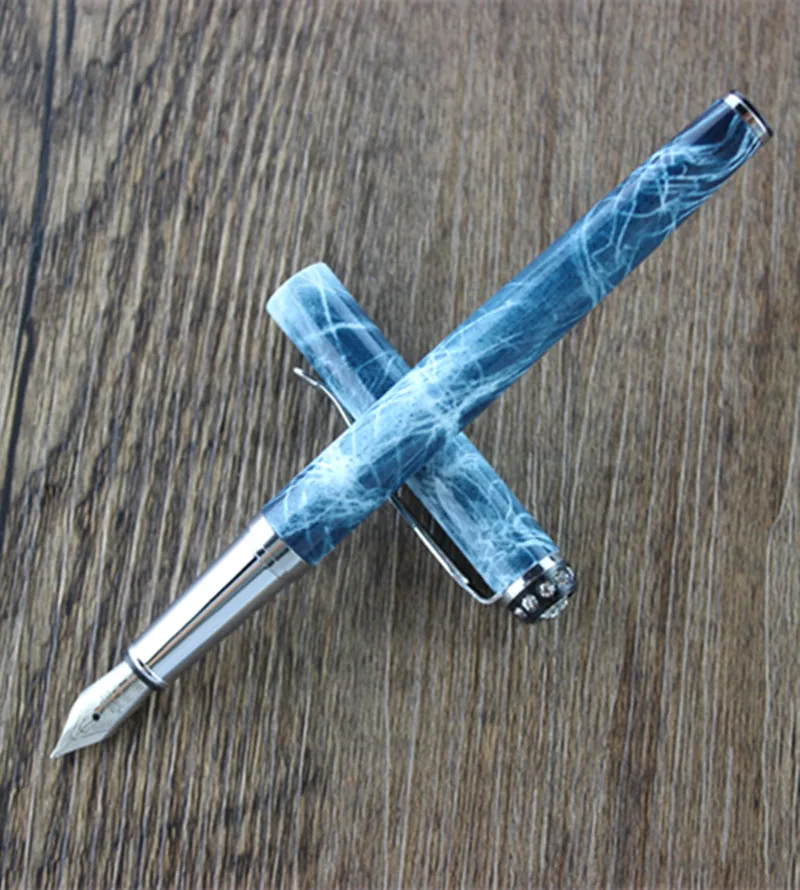 Ручка перьевая Jinhao 911 стальная с мраморным узором и сверхтонким наконечником 0 38