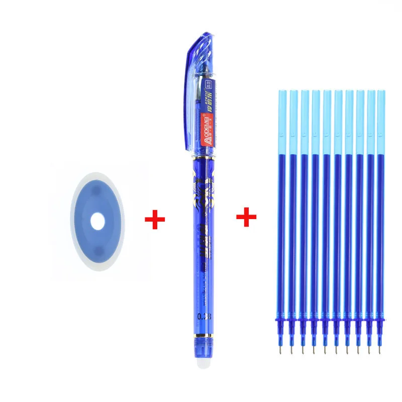 12pc blue 20 комплектов/набор перезаписываемых гелевых ручек стержень со стираемыми чернилами 0,5 мм иглы заправка синий черный чернила синий красный, чернила школьные канцелярские принадлежности - Цвет: 12pc blue