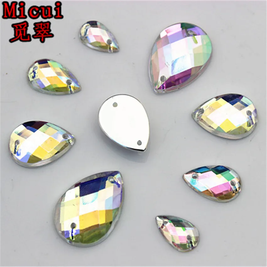 Micui 100 шт. 6*10/8*13/10*14/13*18 мм акриловые стразы хрустальные камни бусины с плоской