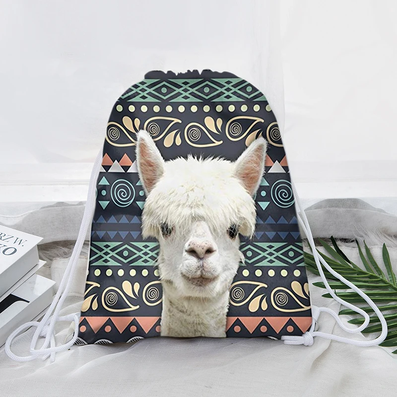 Kawaii Альпака Packable сумки с принтом на шнуровке Легкий Путешествия детей Adlut Рюкзак