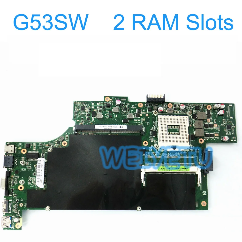 G53SW Motherboard With 2 RAM slots for ASUS G53SW G53SX G53S Laptop Notebook Mainboard REV 2.0 100% Tested