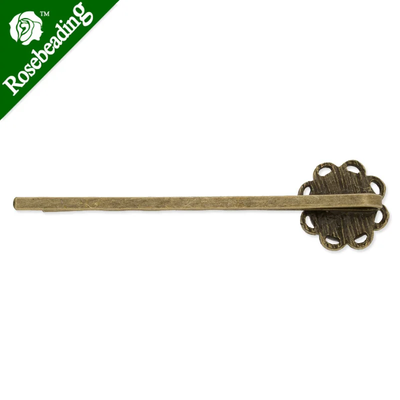 8 мм латунная Заколка невидимка с античным бронзовым покрытием форма подсолнуха