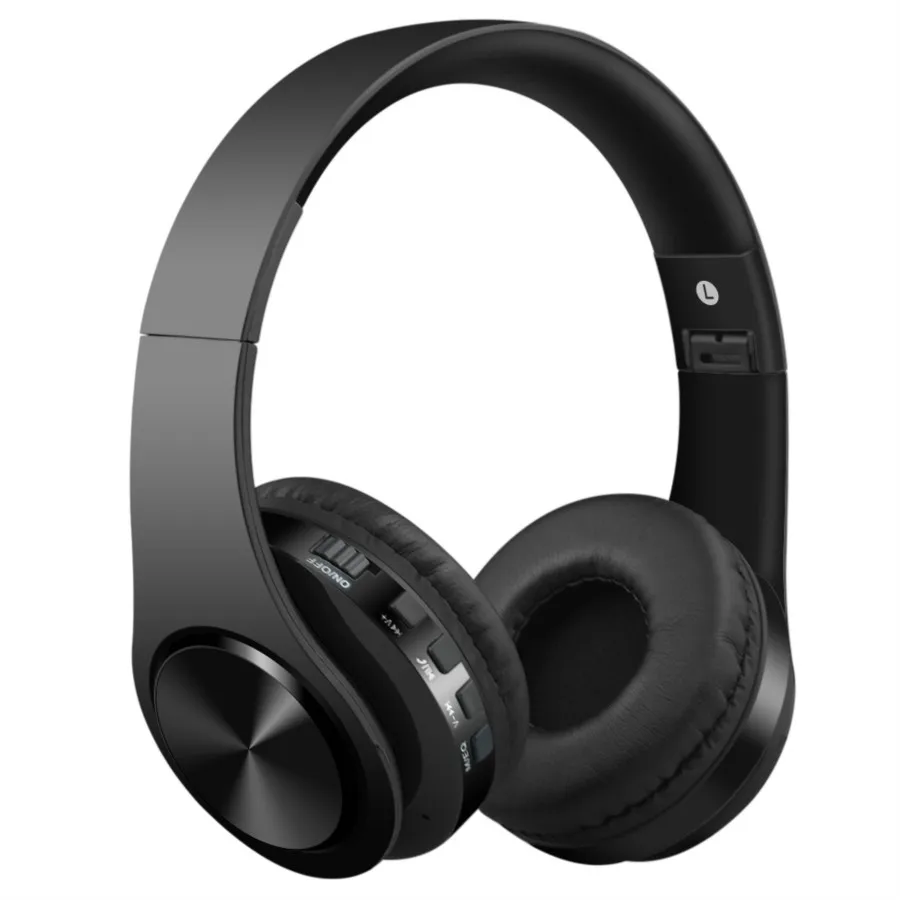Беспроводная bluetooth-гарнитура, sd-карта, музыкальная игровая гарнитура, Бас-гарнитура, портативная зарядная гарнитура для всех bluetooth-устройств - Цвет: Black