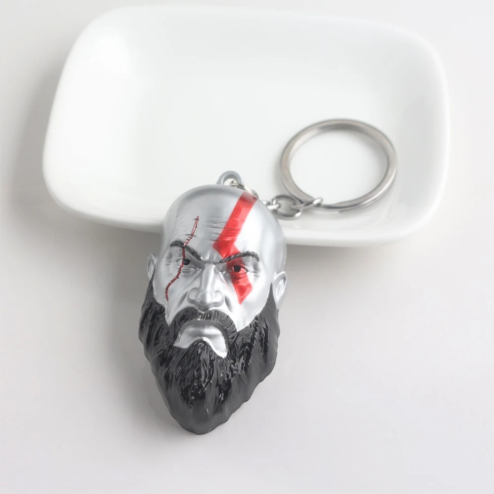 RJ Горячая игра Бог войны 4 брелки 3D Kratos маска для лица брелок Kui Ye топор молоток Нож Оружие Модель Для Мужчин Косплей автомобиль подарок
