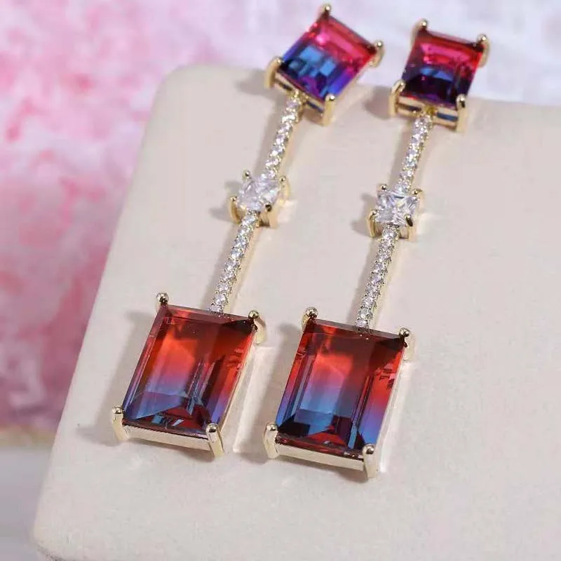 Женские винтажные серьги Be 8 длинные разноцветные Серьги-капельки модные