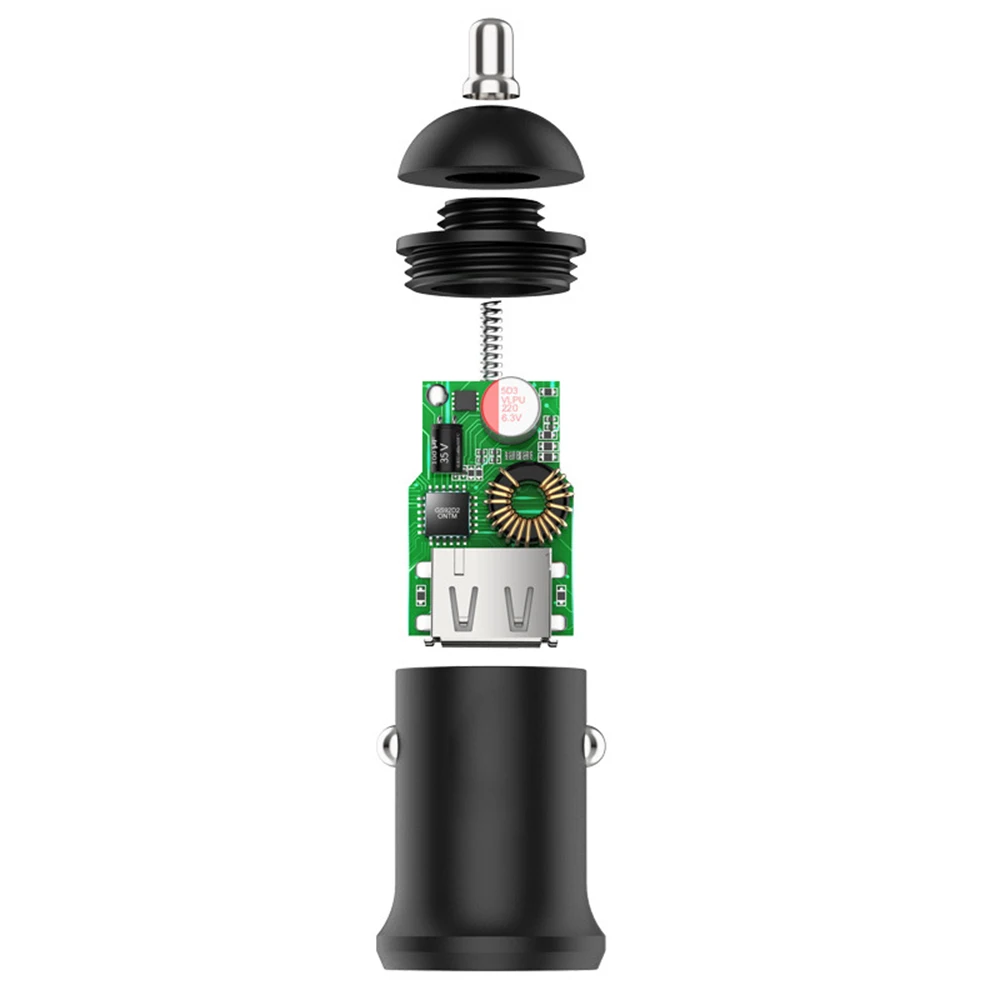 Автомобильное зарядное устройство с двумя USB портами 12 В 2 4 А миниатюрное