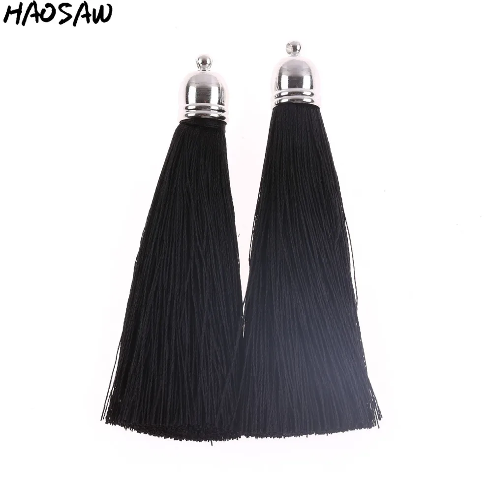 8CM 5Pcs/Lot With Rhodium Caps Tassels Pendant For Women DIY Earrings Tassel/Silk Jewelry/Jewelry Findings/Handmade Accessories | Украшения