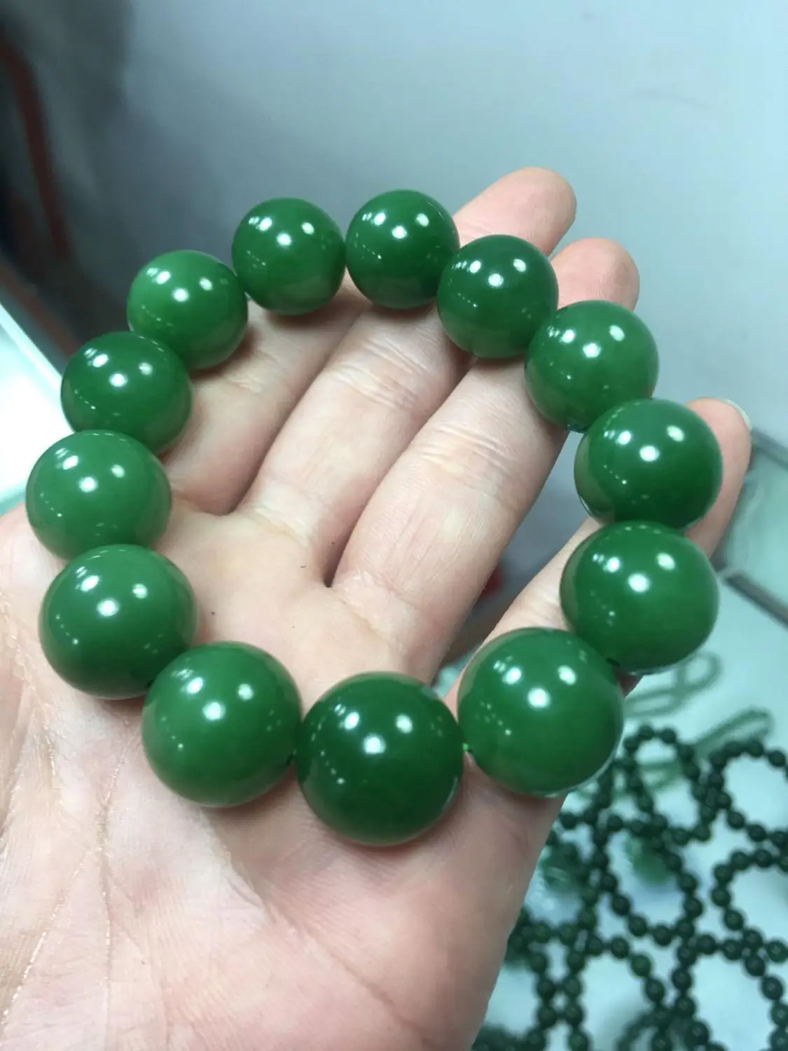 Натуральный WADA jasper 1 7 большой ручной шнурок 17 cl браслет четки Будды Бусины 13 мм