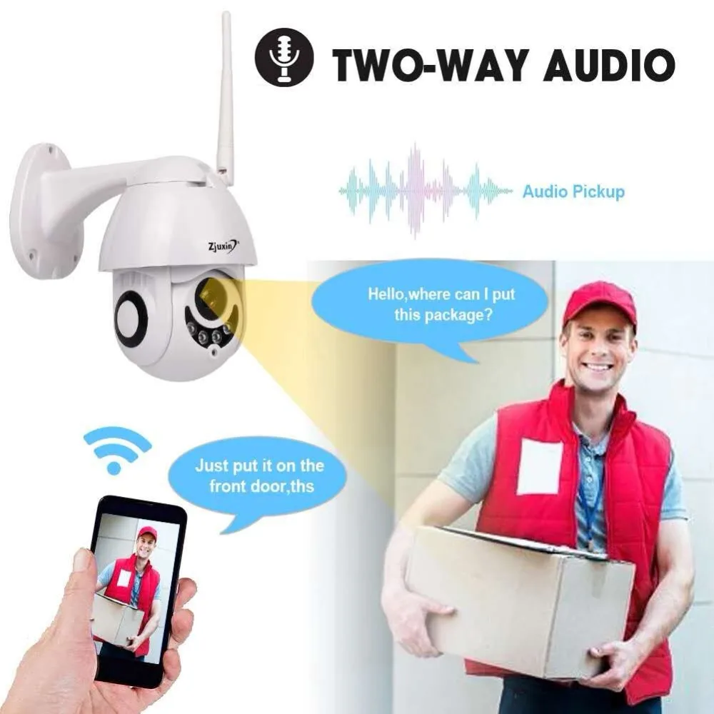 IP Камера 1080 P 2MP PTZ охранных Беспроводной 360 Wi Fi Onvif IP66 CCTV Открытый ipCam