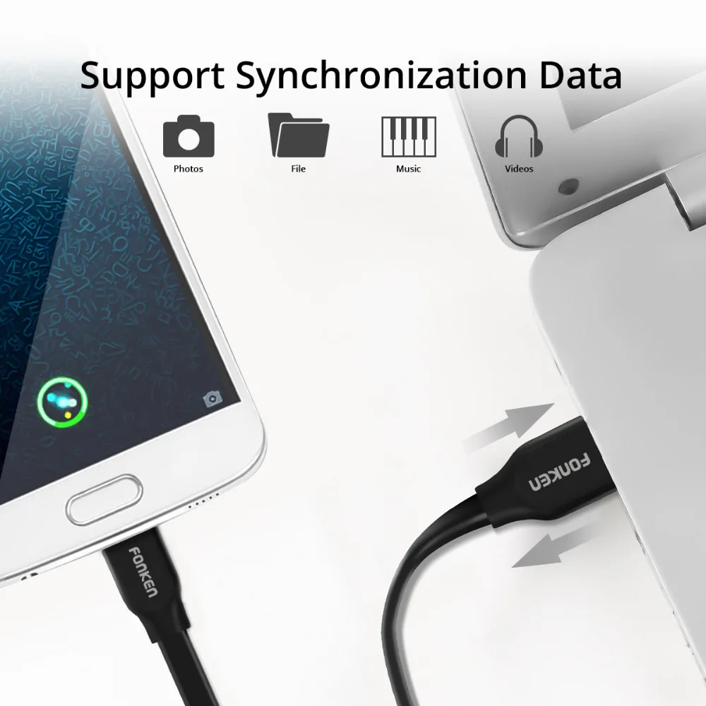 FONKEN Лапша USB Type C кабель Type-C зарядный 2128AWG 3A быстрое зарядное устройство шнур