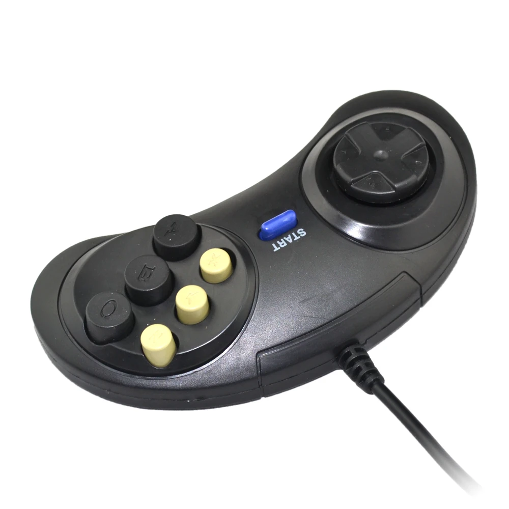 10 шт. классический черный проводной игровой контроллер для SEGA Genesis геймпад 6