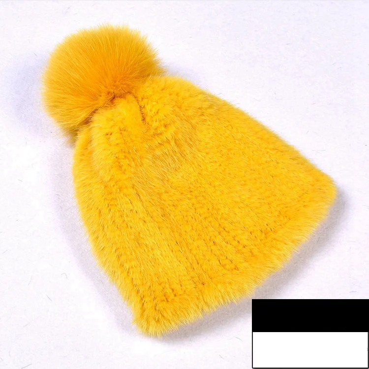 NO.20 yellow Женская меховая шапка для зимы, головной убор, брендовые новые модные теплые шапочки, шапка, мода для России, женская зимняя шапка - Цвет: NO.20 yellow