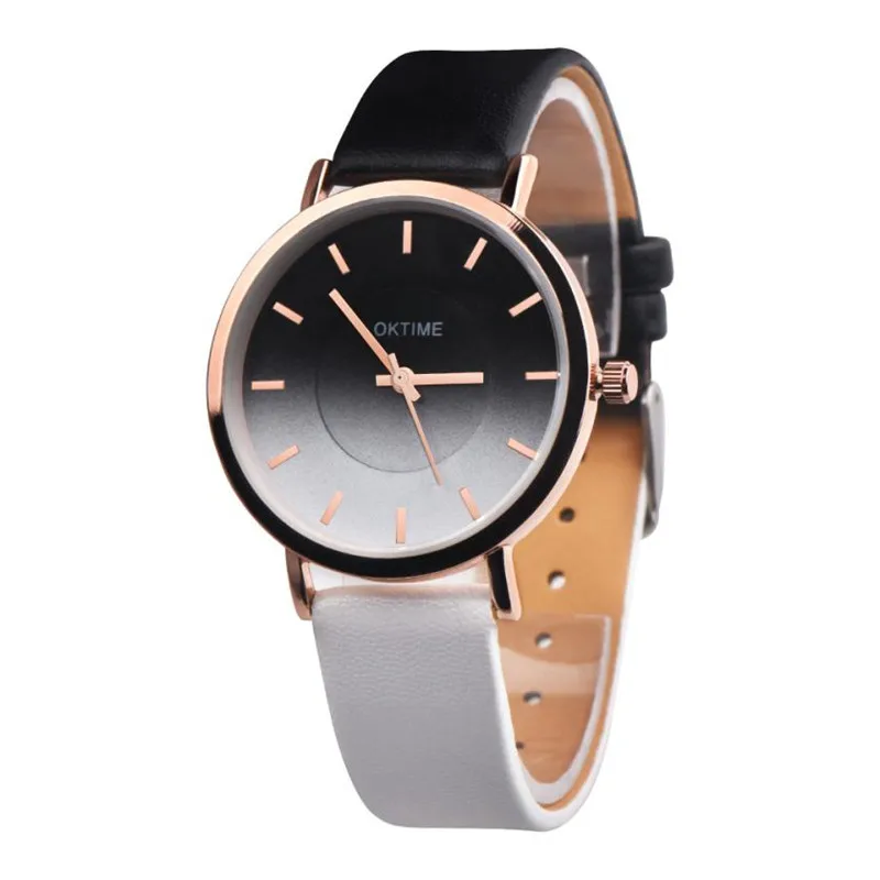 Часы наручные женские радужные брендовые Модные Аналоговые Кварцевые с кожаным