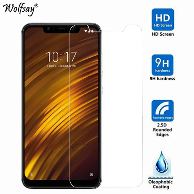 2 шт. стекло для Xiaomi Pocophone F1 защита экрана закаленное защитное пленка телефона