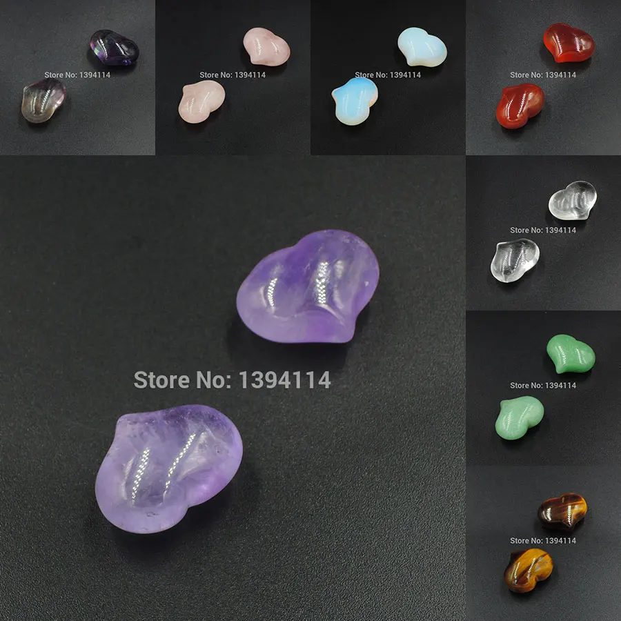 

Mixed Stones CABOCHON Heart Solitaire Fit For Making Pendants Or Bracelets Jewelry