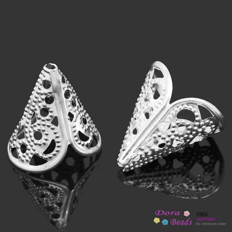 DoreenBeads Бисера Caps Цветочная Посеребренные (Подходит 16 мм Бусины) Hollow х 12 500 Шт.