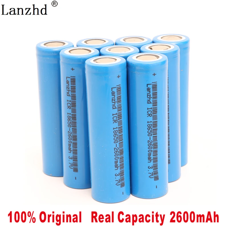 10 шт./лот 18650 Аккумуляторы 100% 2019 Новый Li Ion ICR 26F 3 7 в 2600 мАч литиевая аккумуляторная