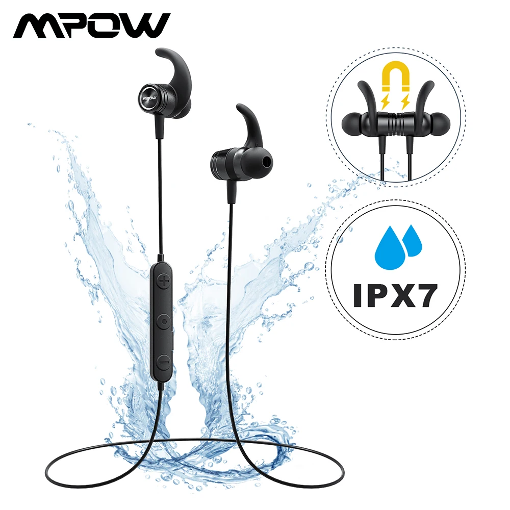 Mpow S10 Bluetooth беспроводные наушники IPX7 водонепроницаемые спортивные гарнитура с