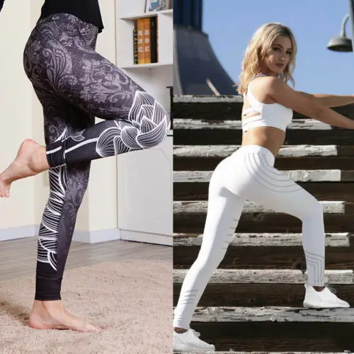 Женские спортивные Леггинсы для занятий йогой и фитнесом штаны спортивный