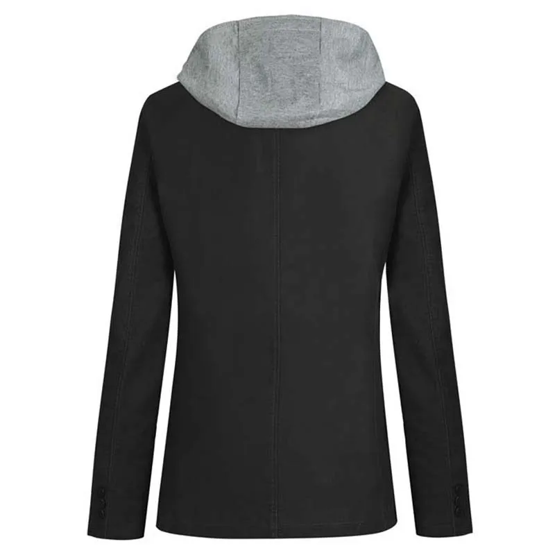 Мужской Блейзер Повседневный модный съемный с капюшоном 2 шт.|Костюмные пиджаки| |