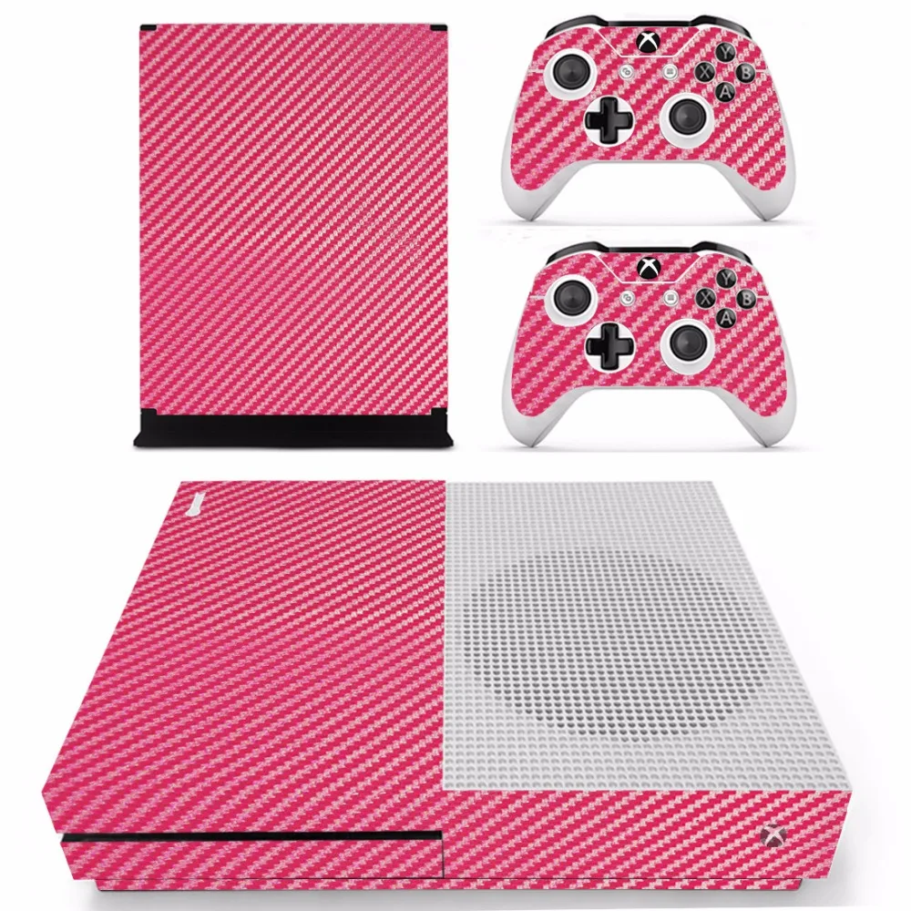 Новая наклейка из углеродного волокна для консоли Microsoft Xbox One S и 2 контроллера Slim |