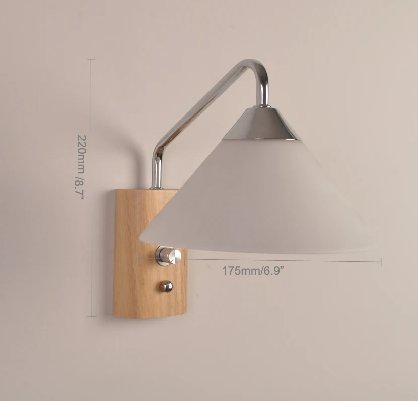 Настенное комнатное светодиодное бра с цоколем E14 встроенный выключатель