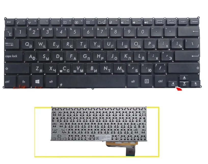Русская клавиатура для ноутбука ASUS S200 S200E X201 X201E Q200 X202e Q200E русская без рамки|keyboard for