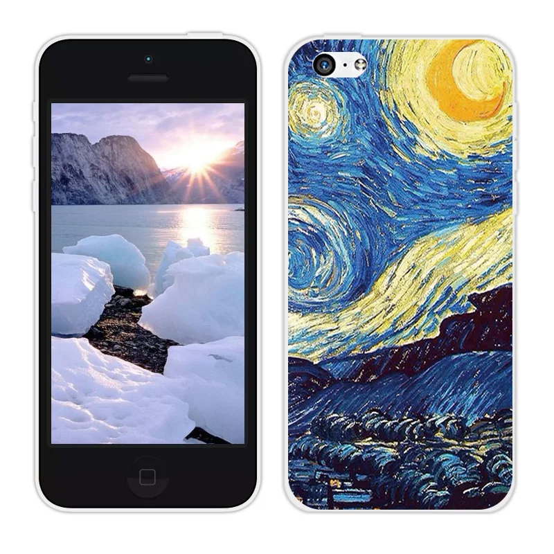 4.0-5.8&quot for iPhone 5 5C 5S SE Phone Cases Clear Matte Silicone Cover For 7 8 plus X 10 Oil Painted 6/6S | Мобильные телефоны и