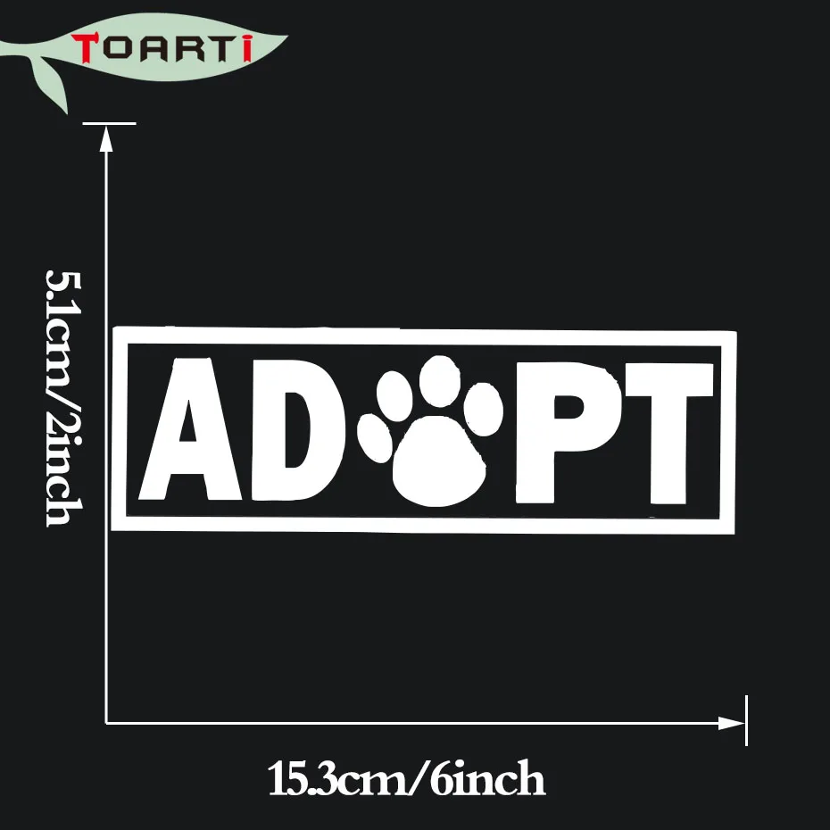 Adopt Собака Кошка Животное спасение принятие лапа печать виниловая наклейка