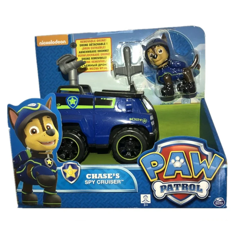 Chase Box Щенячий патруль собака Райдер спасательная ATV машина и фигурка игрушка Щенячий патруль автомобиль patrulla Patrulla детские игрушки собака настоящая - Цвет: Chase Box