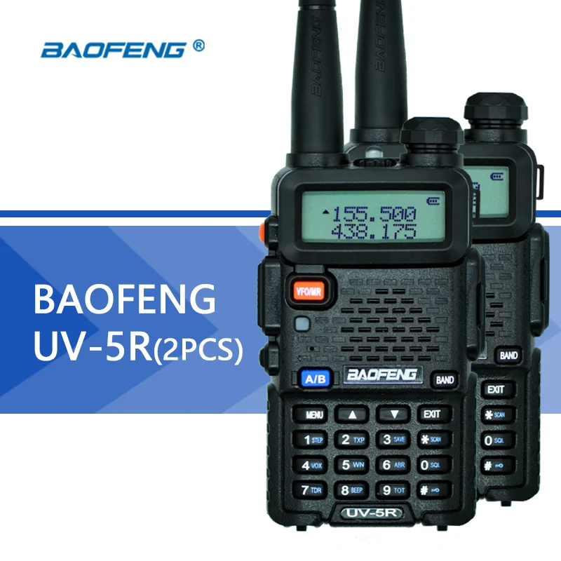 2 шт. Baofeng UV 5R рация UHF VHF Двухдиапазонный UV5R CB радио 128CH фонарик двойной дисплей FM