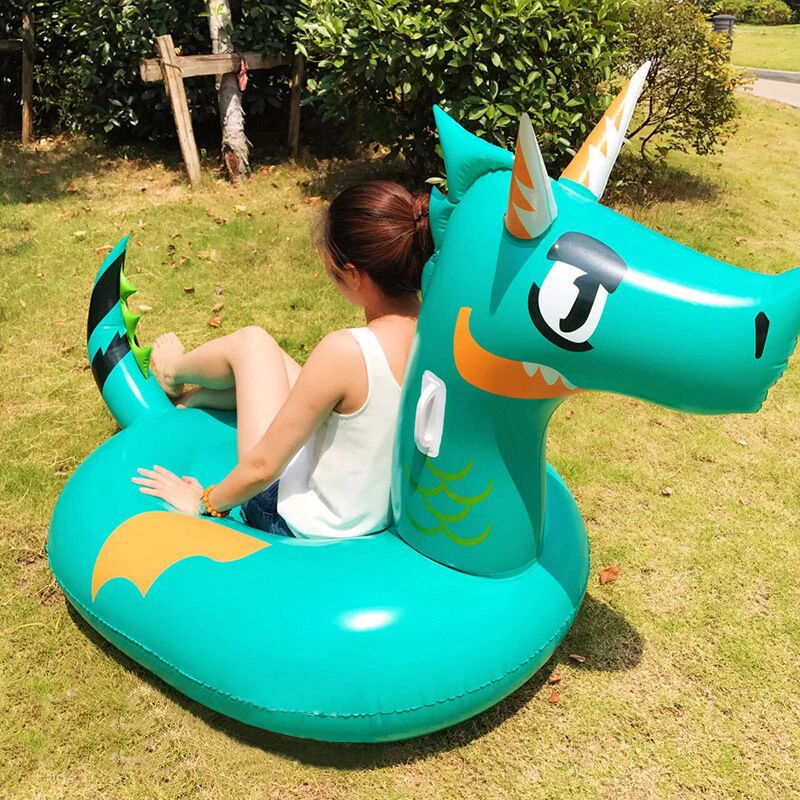 170cm Giant Green Dragon Inflatable Pool Float Ride-On T-rex Swimming Ring Adult Child Water Party Toy Air Mattress boia Piscina | Спорт и