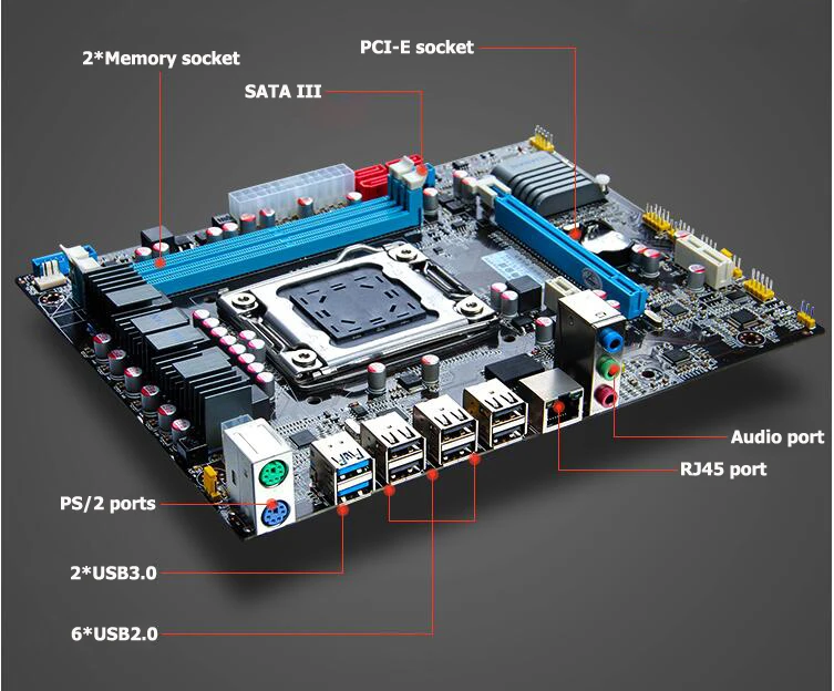 Материнская плата HUANAN X79 процессор Xeon E5 2670 RAM 8G(2*4G) DDR3 REG ECC видеокарта GTX760 2GD5 все