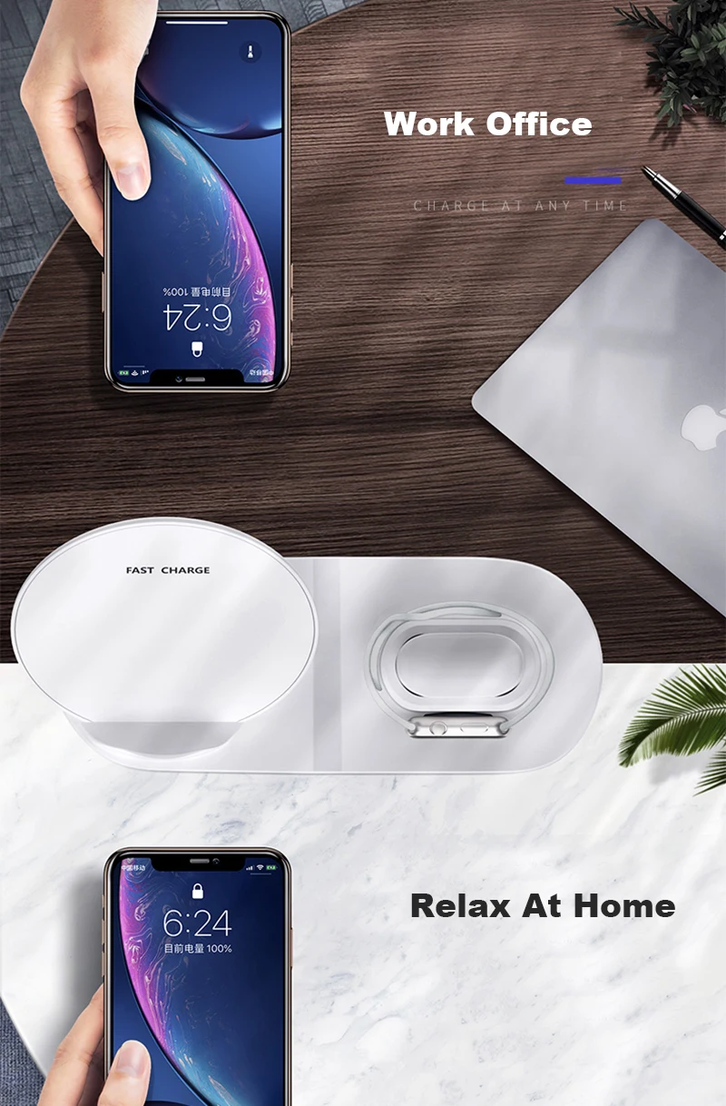 3 в 1 Быстрое беспроводное зарядное устройство для Apple Watch iWatch 1 2 3 4 5 Airpods QI Беспроводное зарядное устройство док-станция для iPhone 11 Pro XR XS MAX