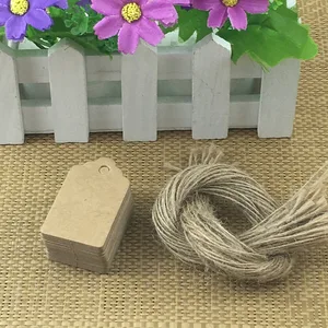 1000 шт., бирки из крафт-бумаги + 1000 шт. нитей