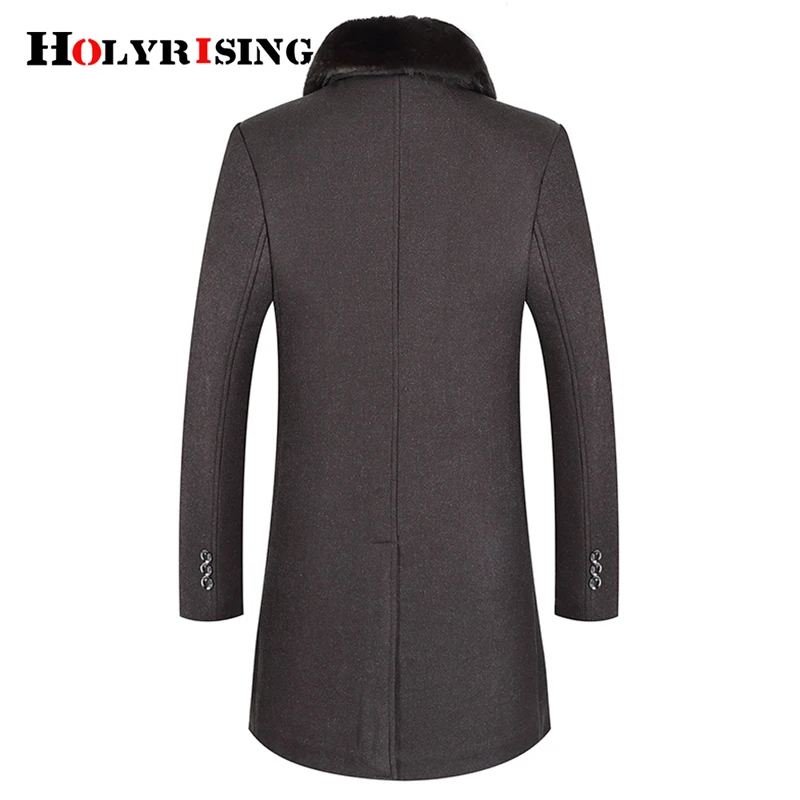 Holyrising мужское шерстяное пальто толстая Мужская куртка длинное с меховым