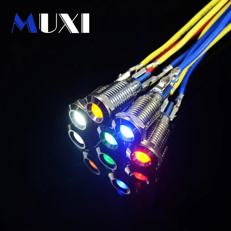 12mm Signal lamp LED Metal Indicator WaterProof light With Red Blue Orange White Green Color 3V 5V 6V 12V 24V 36V 48V 110V 220V |