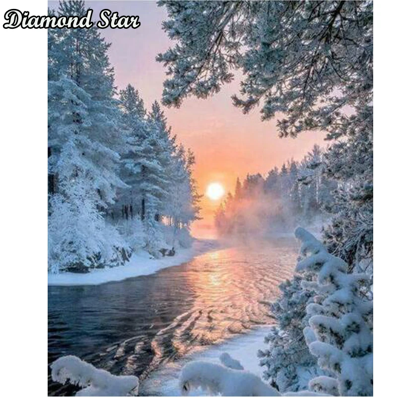 Алмазная живопись вышивка крестиком Зимняя Страна Чудес 3d сделай сам квадратная