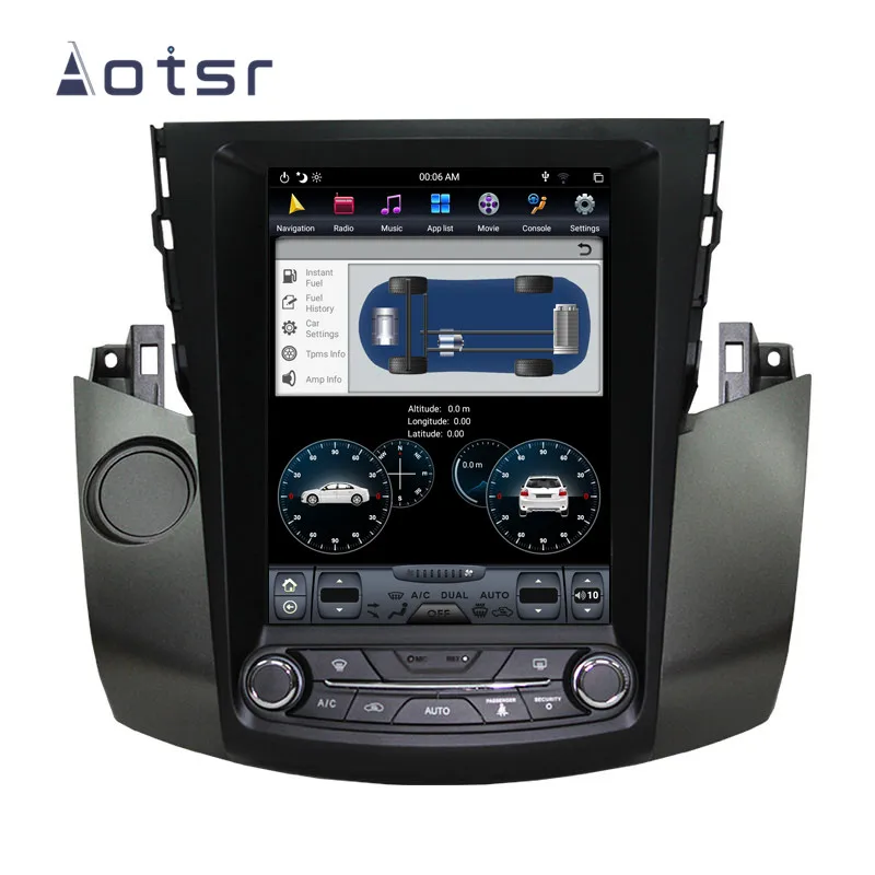 Автомобильный DVD плеер в стиле Tesla Android 8 1 с GPS навигацией для Toyota RAV4 2003 2009