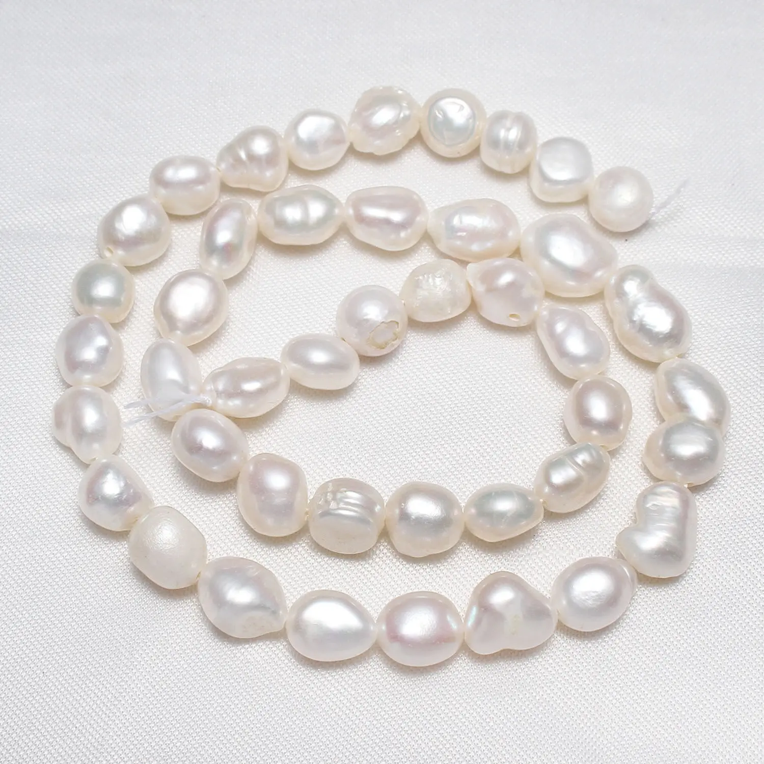 Cultured Baroque Freshwater Pearl Beads Nuggets Natural White 8-9mm Approx 0.8mm Sold Per 15.5 Inch Strand | Украшения и