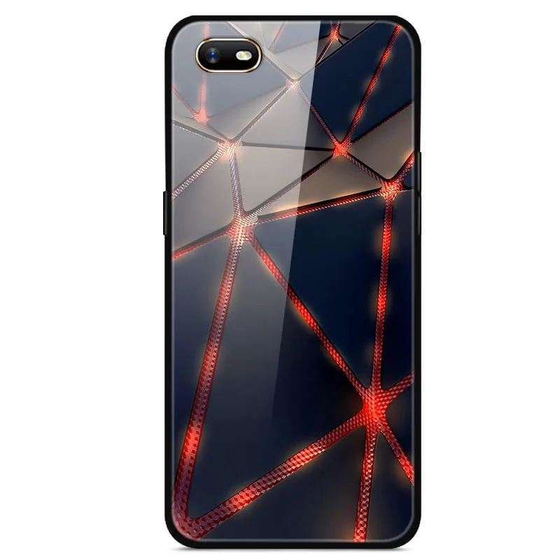 Для OPPO A1K чехол из закаленного стекла жесткий чехол для телефона для OPPO A1K чехол s Мягкий бампер для OPPOA1K A 1K CPH1923 чехол Роскошный - Цвет: 21