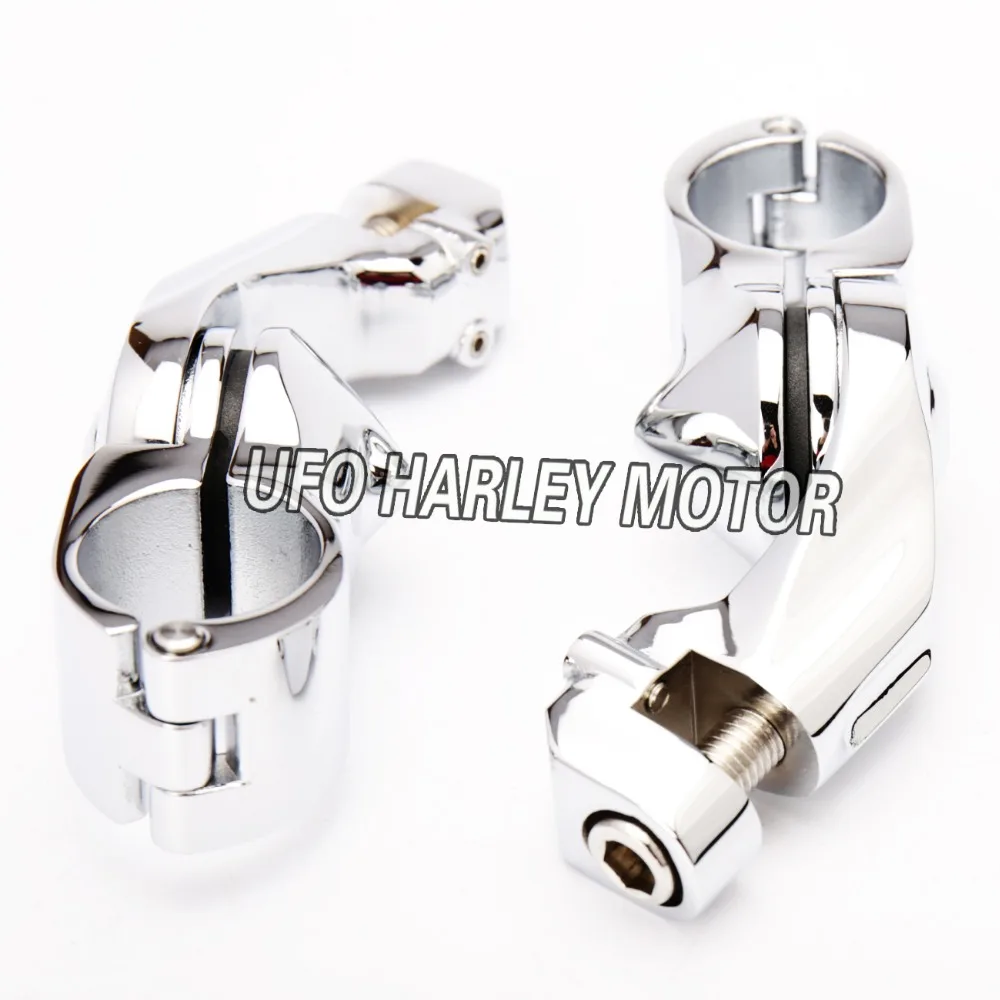 1 1/4 &quotхром короткие Угловые регулируемые опоры для ноги комплект крепления Harley