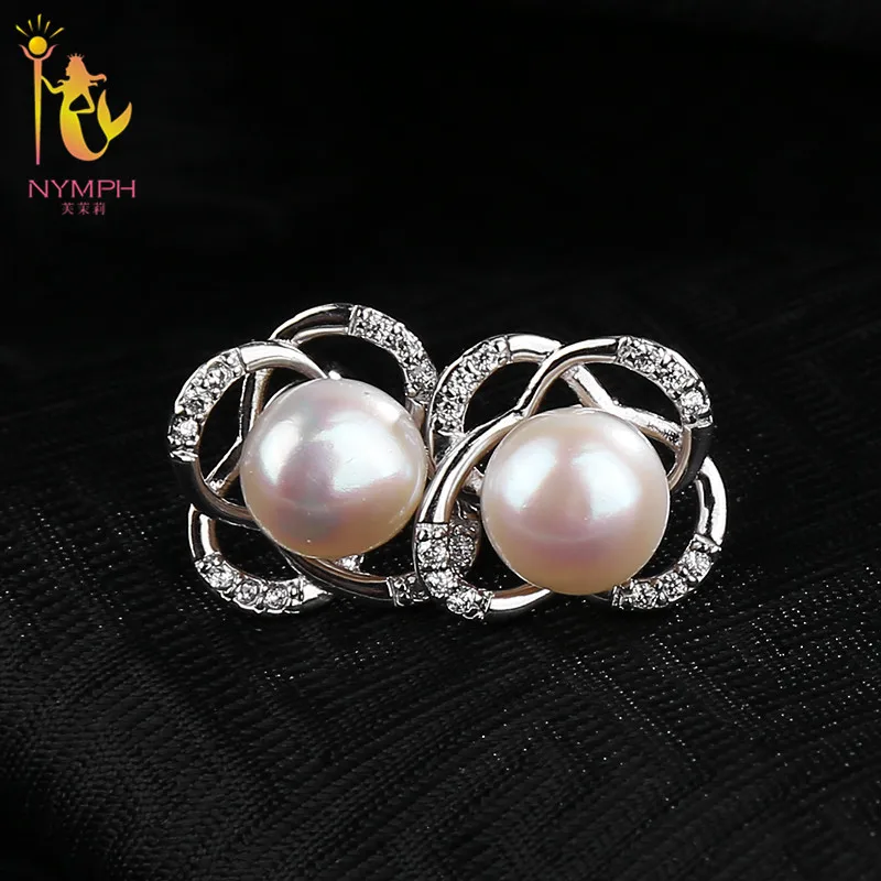 Серьги [NYMPH] с пресноводным жемчугом жемчужные ювелирные изделия серьги гвоздики