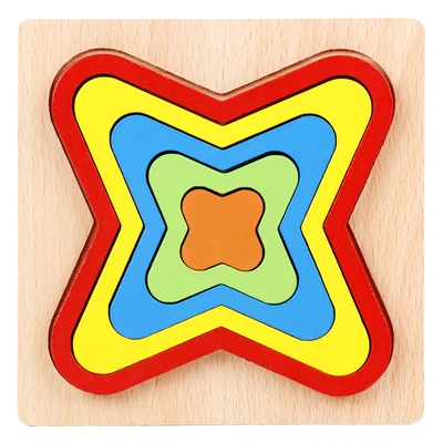 10 Детские 3D головоломки, игрушки, красочные геометрические формы, геометрические познавательные головоломки, детские развивающие доски для раннего захвата - Цвет: 10
