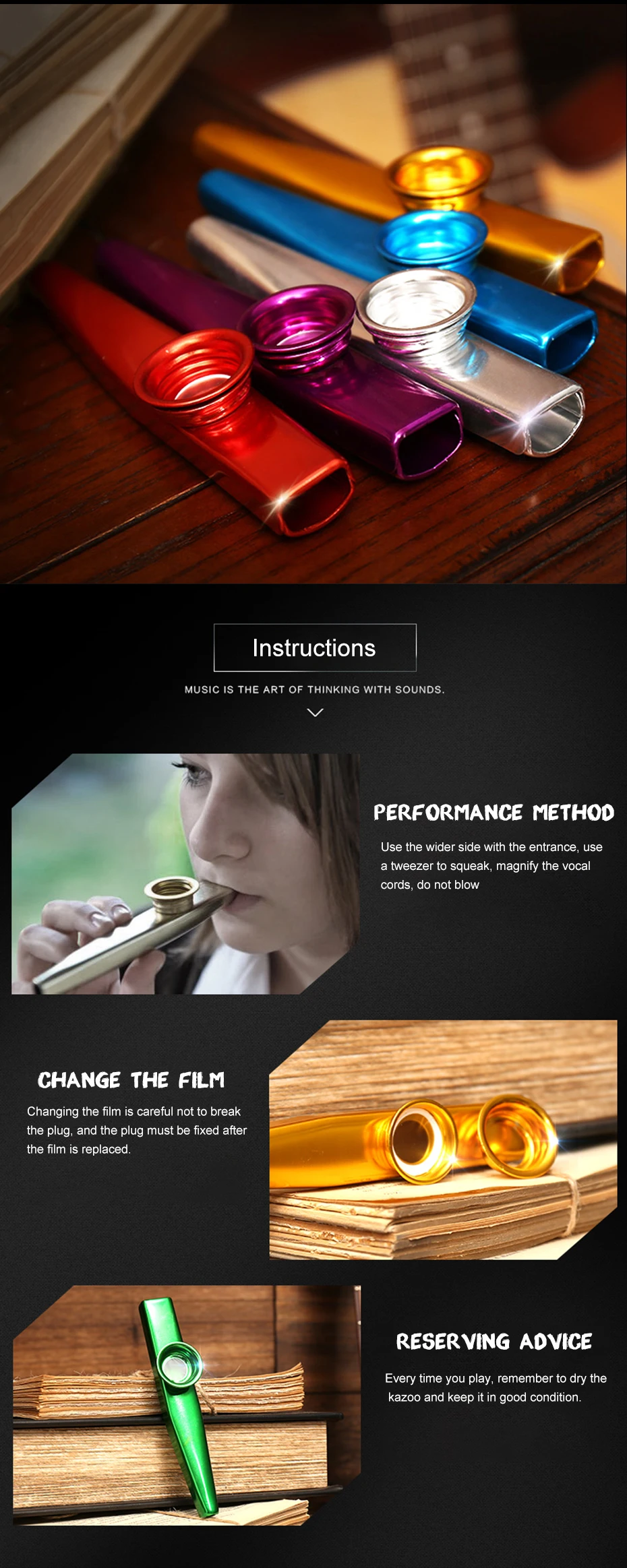 Простой дизайн легкий kazoo алюминиевый сплав металл для гитарного инструмента музыкальный инструмент для любителей музыки 12*2,5 см 6 цветов на выбор