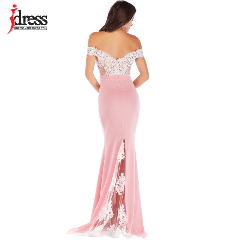 IDress реальное фото женское платье русалки Кружевной Топ Лиф тонкое длинное